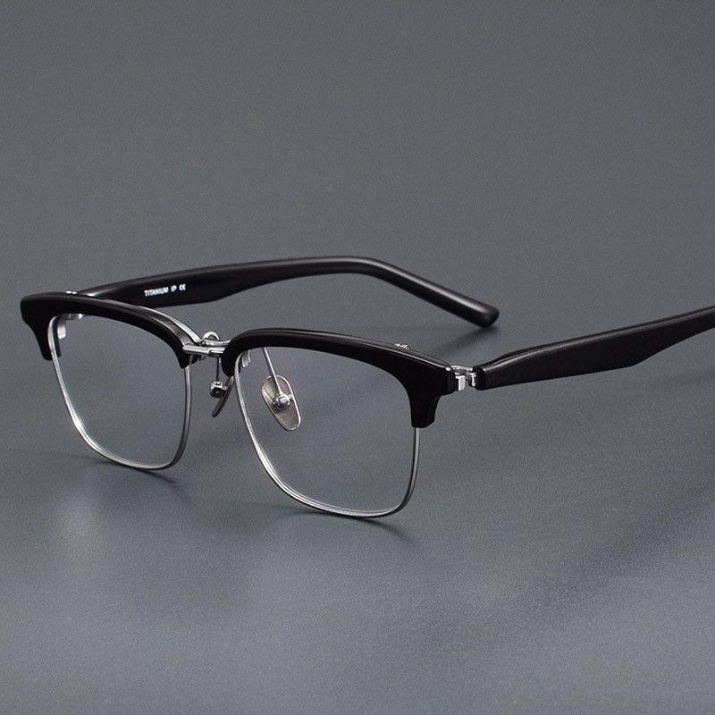 Mens Myopic Eyeglass Frames For Wide Faces, Pure Titanium Version