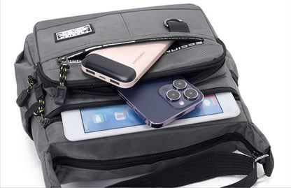 Five-layer Multi-layer Men's Crossbody Bag, Large-capacity Multi-pocket Business Bag, Men's Bag, Single-shoulder Bag, Waterproof And Wear-resistant Backpack