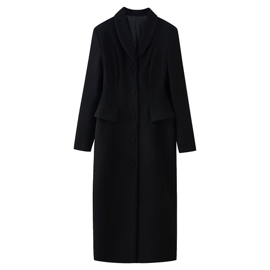 Fashionable Lapel Buttoned Flap Pocket Coat