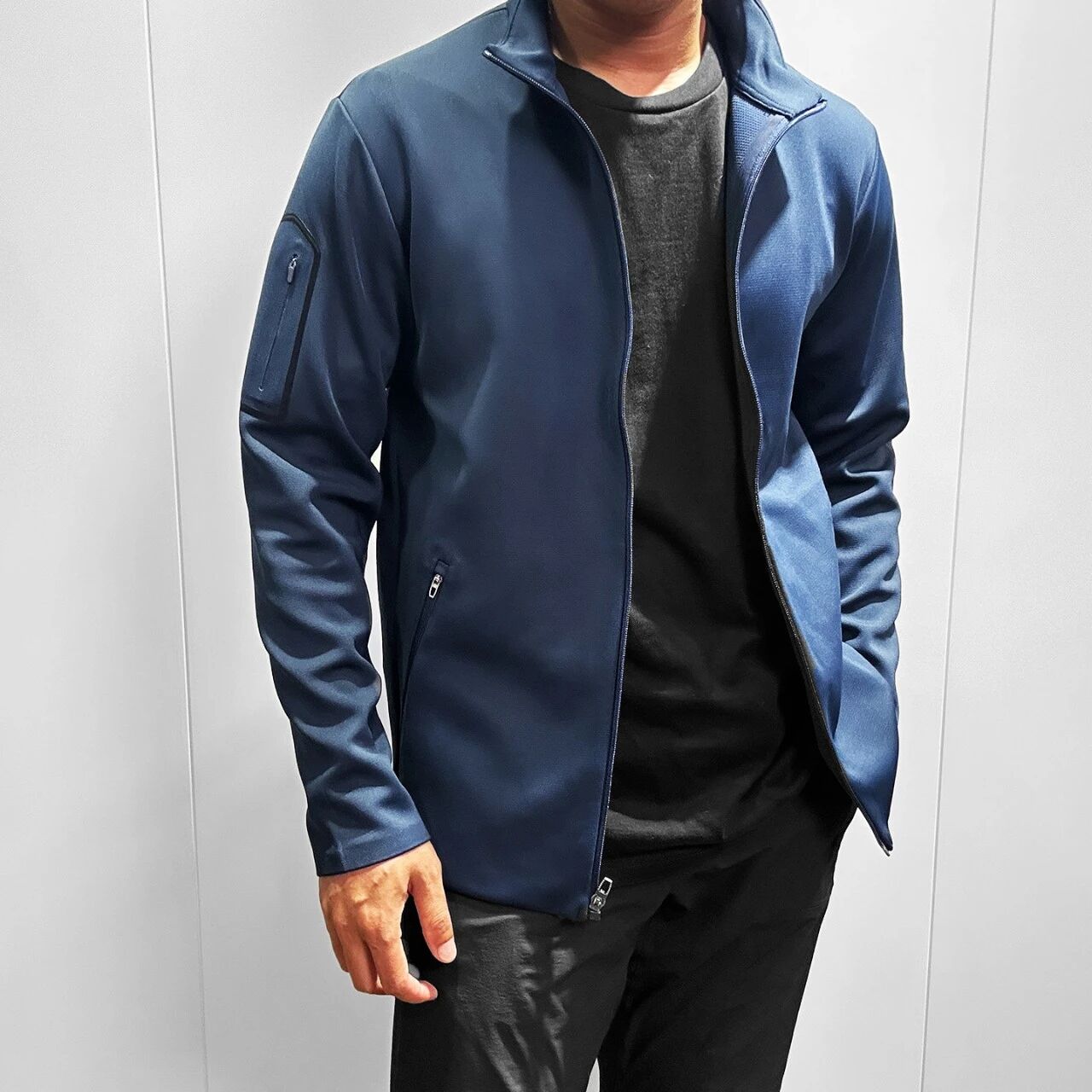 Men's Seamless Bonded Zip Up Jacket High Density Knit Stand Collar Casual Light Business Outerwear Slim Athletic Windbreaker For Spring Autumn