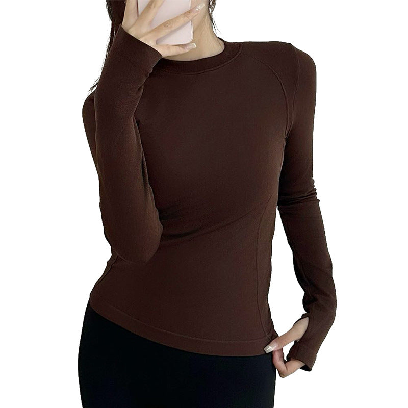 Long-sleeve Breathable Workout Top For Outdoor Yoga