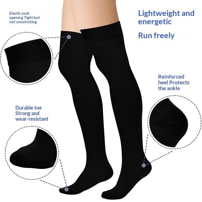Extended-length Over-the-knee Socks Athletic Compression Stockings High-top Non-slip Leg Guards