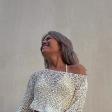 Stitching Hollow-Out Knitwear Dress Suit