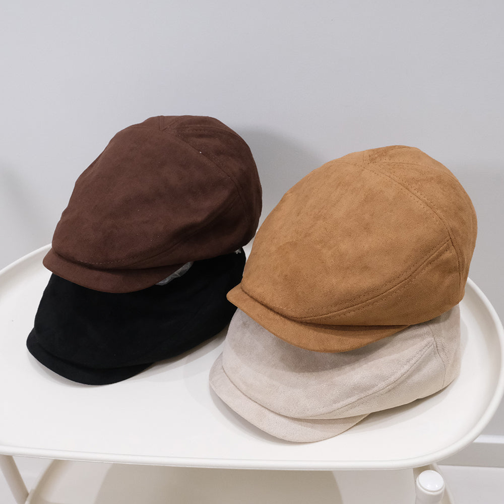 Korean Version Retro Autumn-winter Matte Soft-fur Short Brim British Casual Hat, Versatile And Flattering For Face Shape, Forward-facing Hat