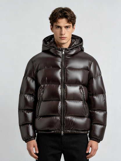 Mens Hooded Cotton Padded Jacket Casual And Warm European American Style Outerwear
