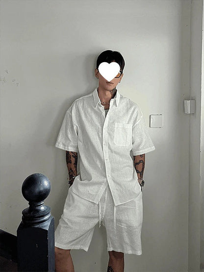 Old-money-style Linen Casual Suit For Men Summer Lightweight