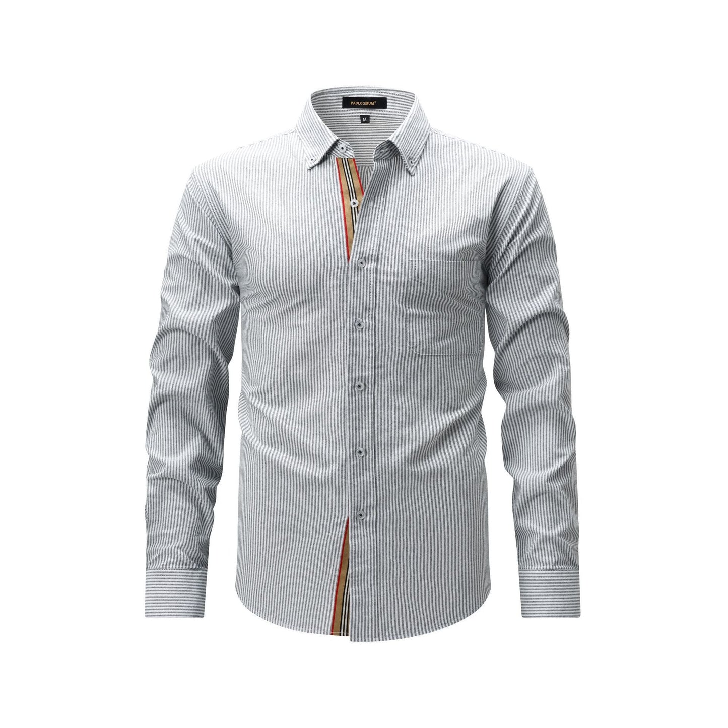 Mens Casual Fashion Shirt With Woven Trim