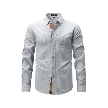Mens Casual Fashion Shirt With Woven Trim