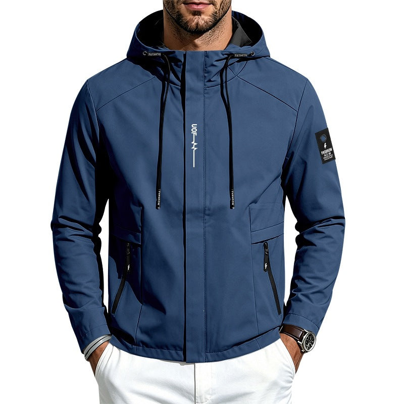 Mens Lightweight Loose-fit Outdoor Sports Hooded Jacket