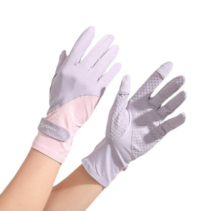 Sunscreen For Women Summer Ice-Feel Two-Finger Cut UV-Protective Thin Gloves