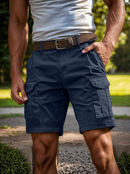 Cross-Border Export Men's Casual Cargo Shorts Multi-Pocket Summer Sports Cargo Shorts High-Waisted Shorts Knee-Length Shorts
