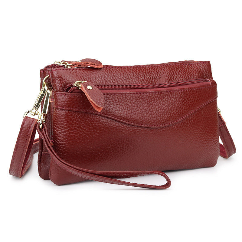 Womens Small Crossbody Bag With Multiple Compartments Made Of Full-Grain Leather