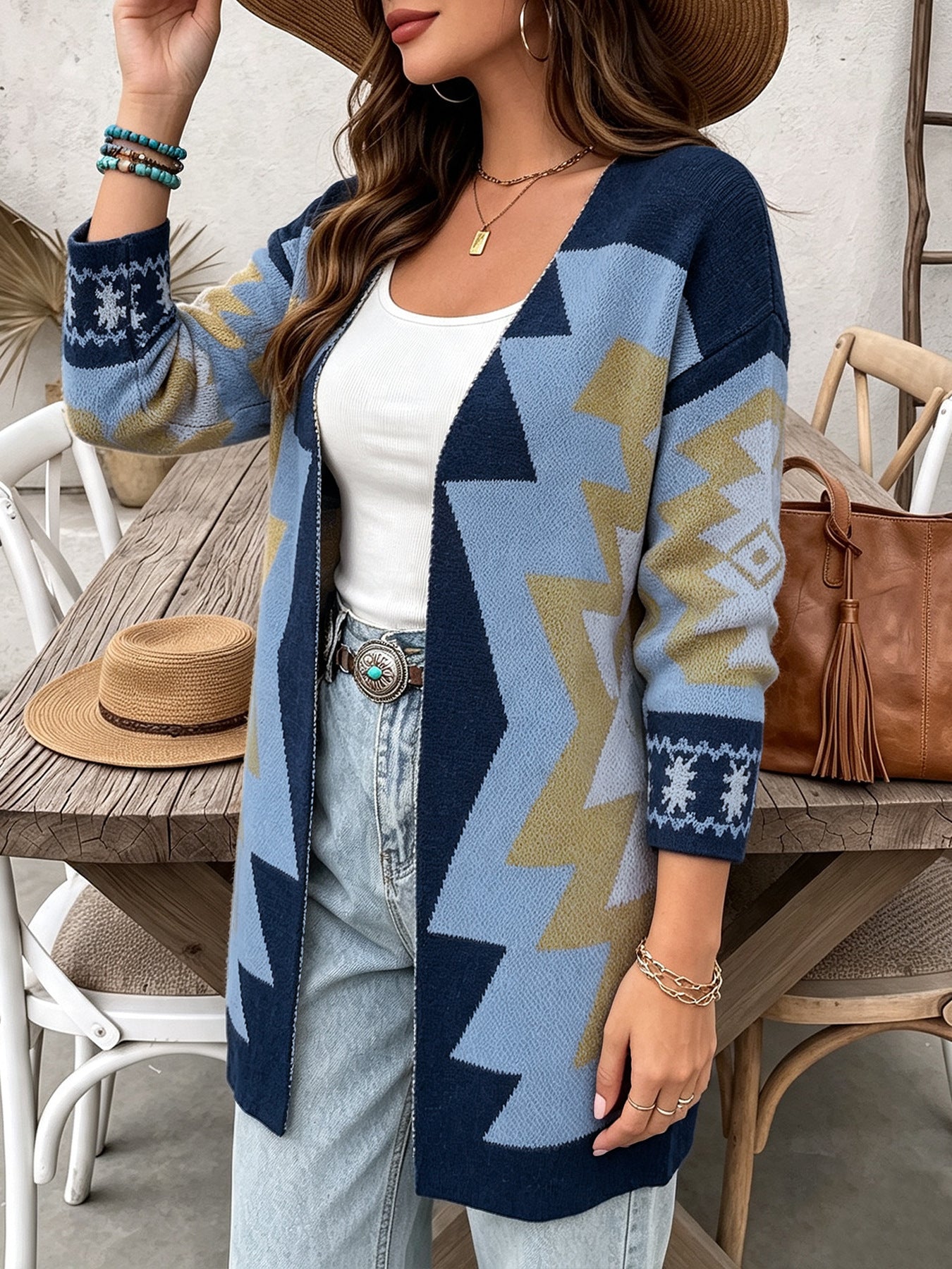 Amazon European And American Plus-Size Thickened Cross-Border Best-Selling Mid-Length Sweater Long Coat 2025 Autumn And Winter Sweater Knit Cardigan