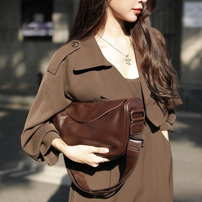 First-layer Cowhide Genuine Leather Crossbody Bag
