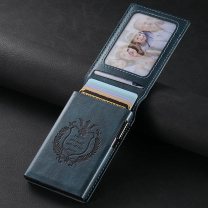 Oil-wax Grain Glossy Full-wrap Leather Card Holder
