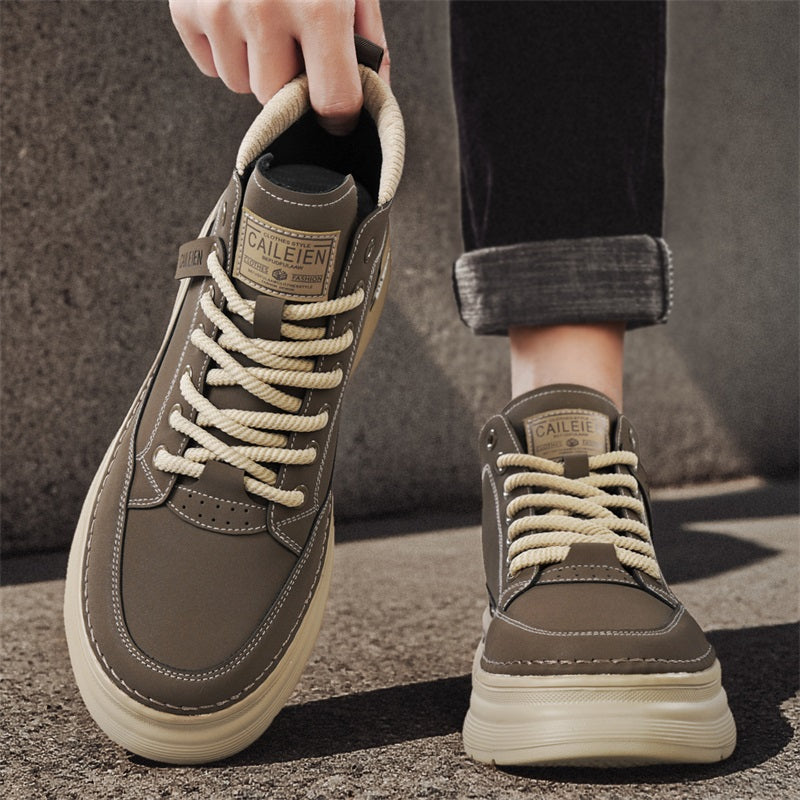 New Arrival Autumn Men's Work Boots, Vintage Work Shoes, Chunky Sole Martin Boots, Casual Fashion Sneakers
