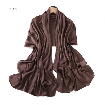 Solid-color Womens Summer Shawl Sunscreen Scarf