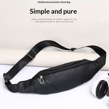 Men's Casual Travel Multi-Functional Leather Waist Bag