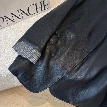 Korean-style Fashionable Loose Leather Jacket Women's Top