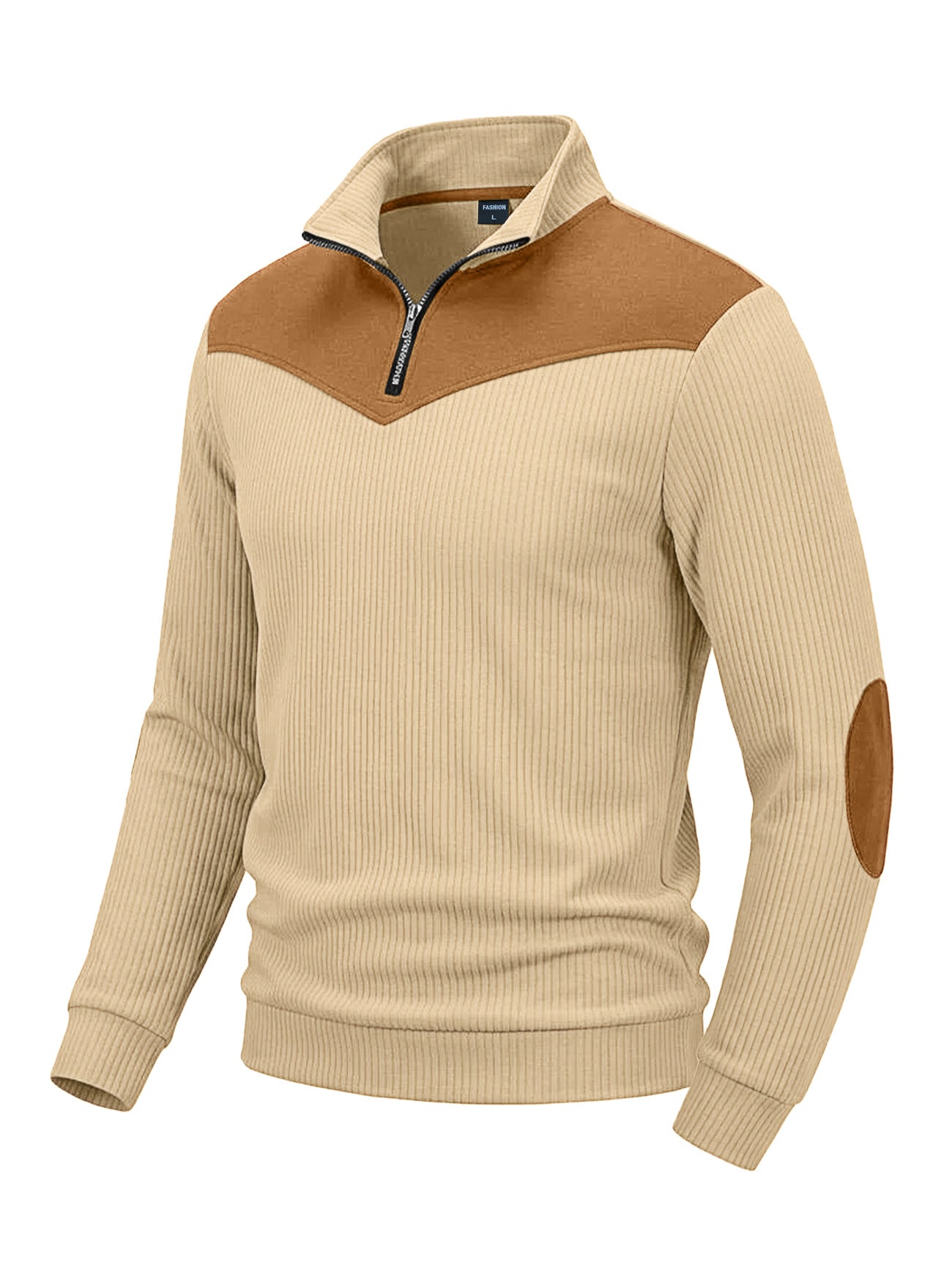 Mens Stand-Neck Hoodie Long-Sleeve Sweatshirt