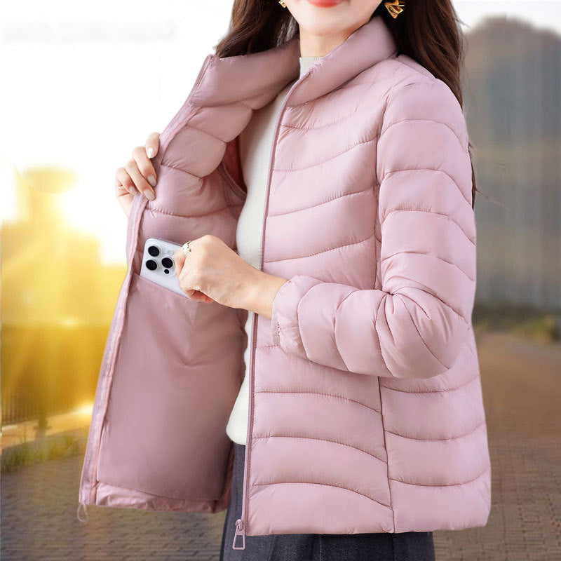 Womens Cotton-padded Coat For Winter Relaxed-fit Outerwear For Middle-aged