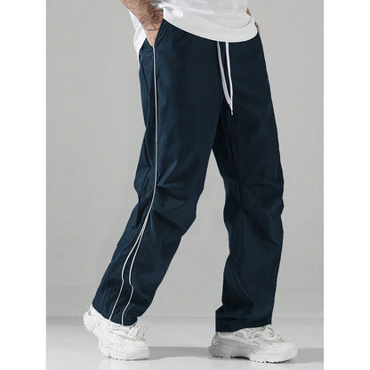 Mens Loose-Fit Straight-Leg Sports Casual Pants