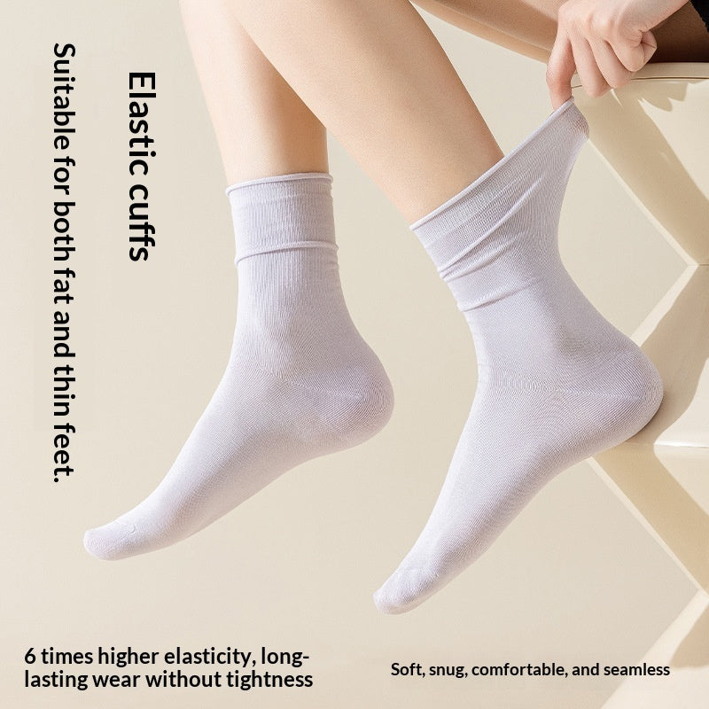 Springsummer Mid-calf Socks For Women Made Of Silk