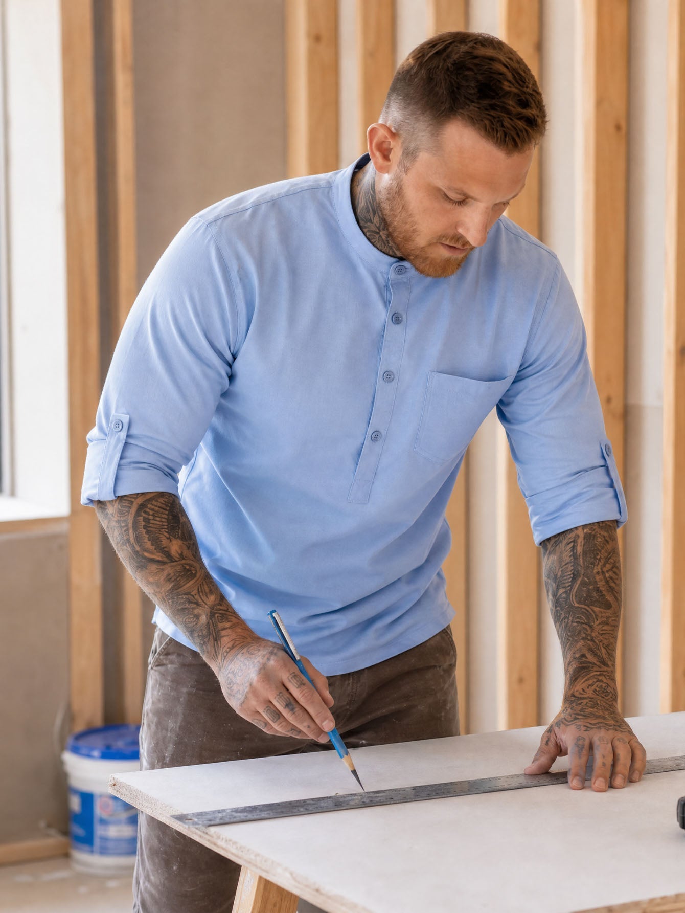 Tough Cotton Mid-Sleeve Work Shirt  Rugged, Breathable & Job-Site Ready
