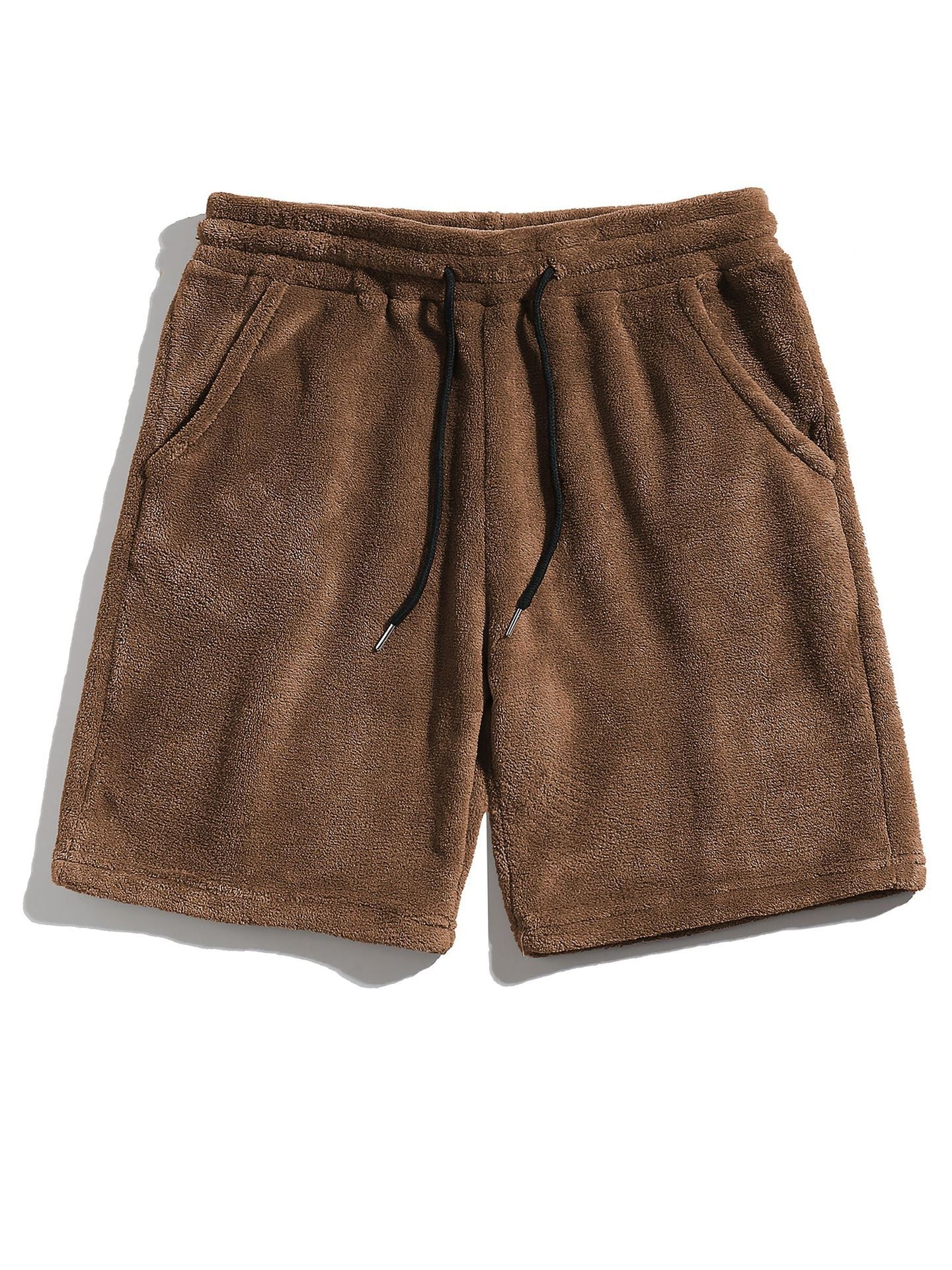 Mens SpringAutumn Coral-Fleece Sports-Style Casual Plus-Size Shorts
