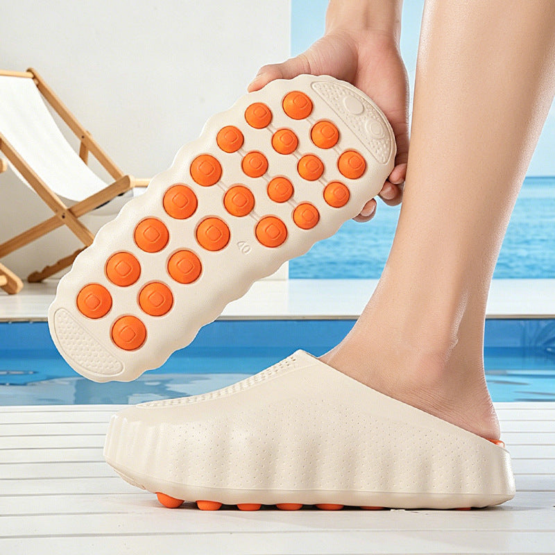 Internet-famous Chunky-sole Hole Shoes For Menheight-increasing And Slimming Closed-toe Slippers