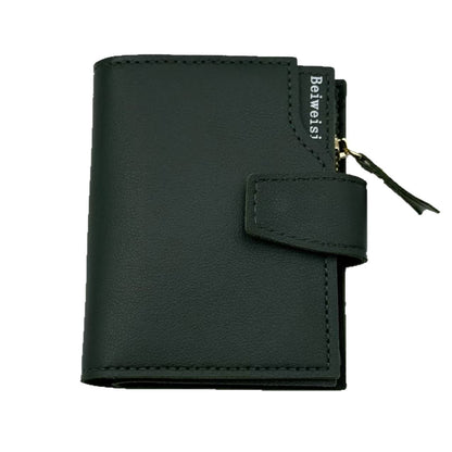 Womens Trifold Short Multi-functional Leather Wallet With Multiple Card Slots