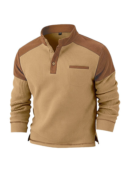Mens Casual Corduroy Hoodie With A Stand-up Collar And Long Sleeves