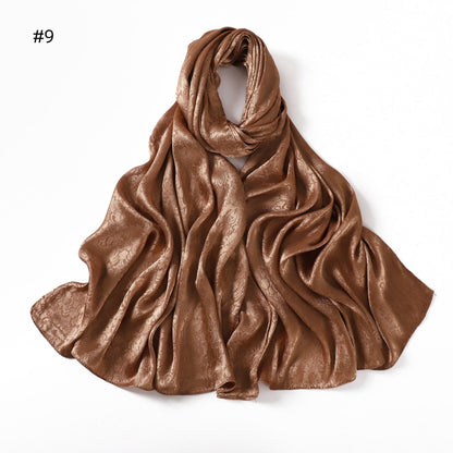 Womens Satin Patterned Jacquard Headscarf