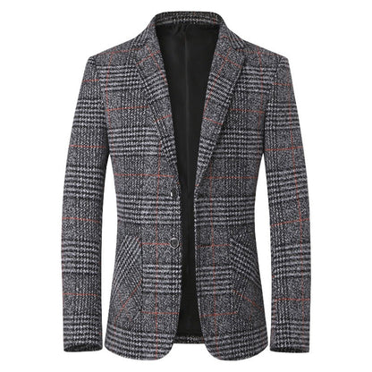 Mid-age Mens Suit Dad-style Casual Single-breasted Blazer