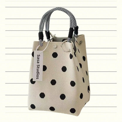 Knitted Tote Bag Commuter-friendly Handbag Simple Style