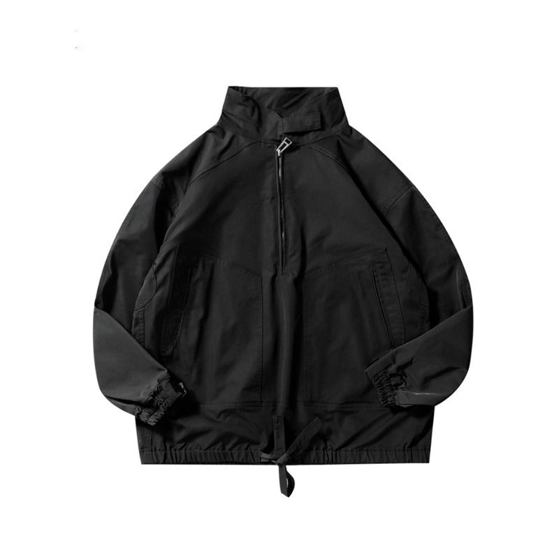 American Style Retro Bomber Jacket Mens Loose Fit Versatile All Season Coat