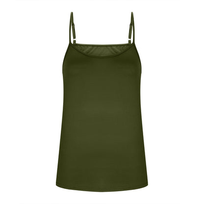 2025 Cross-border Europe And America Amazon New Summer Women's Milk Silk V-neck Adjustable Thin Shoulder Strap Vest Women