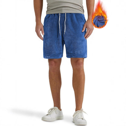 Mens SpringAutumn Coral-Fleece Sports-Style Casual Plus-Size Shorts