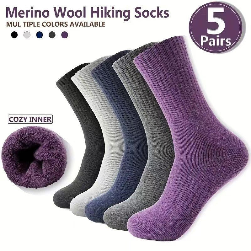 Fleece-lined Thermal Cashmere Socks Mid-length Stockings