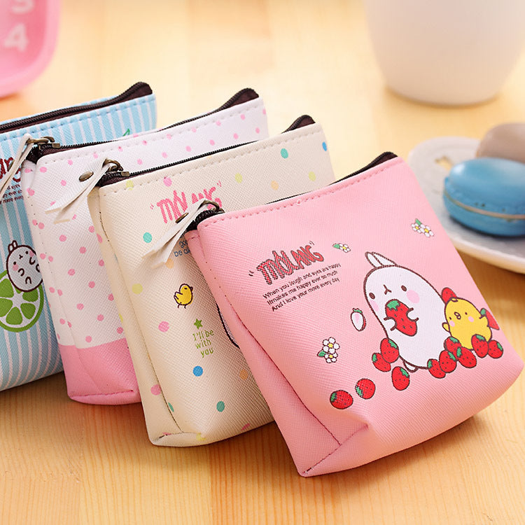 Creative Potato Rabbit Zero Wallet Korean Version PU Waterproof Hand With Small Pocket Mini Cute Coin Earphone Receiving Bag