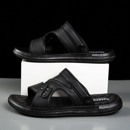 Mens Sandals Leather Platform Design Dual-purpose For Beach And Outdoor Wear