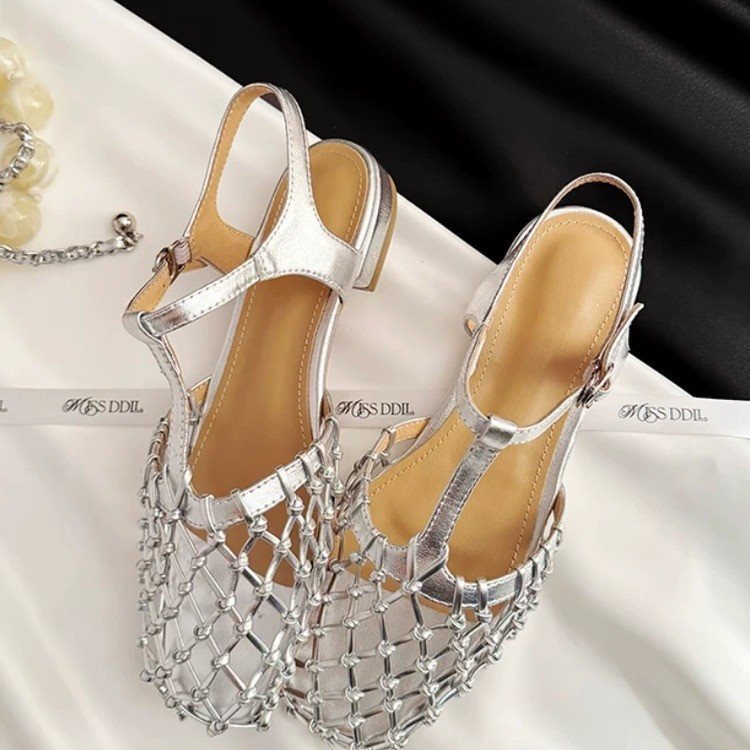 Niche-design Bag Roman Shoes Sandals Mesh Upper