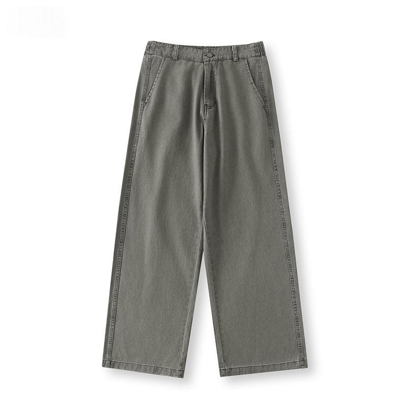 Versatile Mens Casual Pants Loose-fitting Straight-leg Wide-leg Style