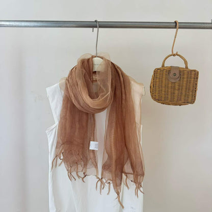Thin Tassel Soft Organza New Shawl Womens Scarf