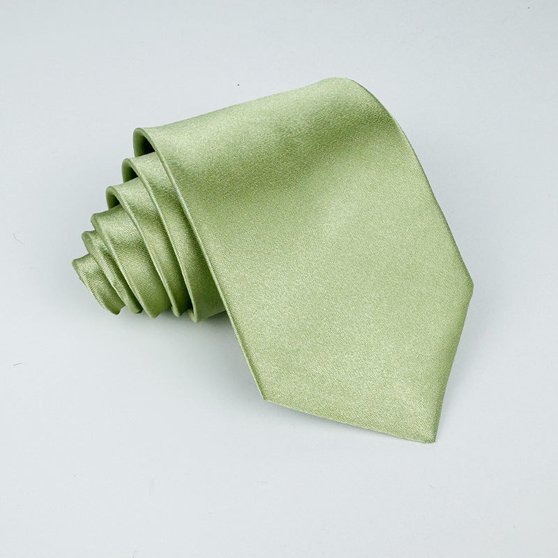 Mens 8cm Hand-Tied Tie Solid Color Tie Plain Color