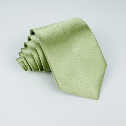 Mens 8cm Hand-Tied Tie Solid Color Tie Plain Color