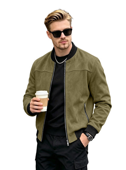 European And American Cross-border EBay Men's Spring And Autumn Suede Pilot Jacket, Foreign Trade Motorcycle Coat, American Baseball Jacket