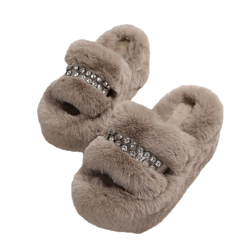 Winter Plus-Size Womens Cotton Slippers For Home