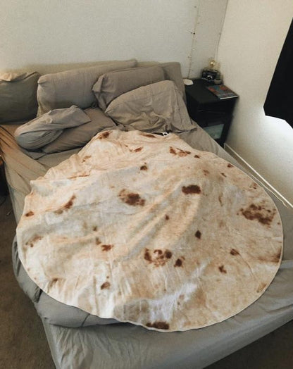 Flannel Burrito Blanket 280GSM Round Travel Throw