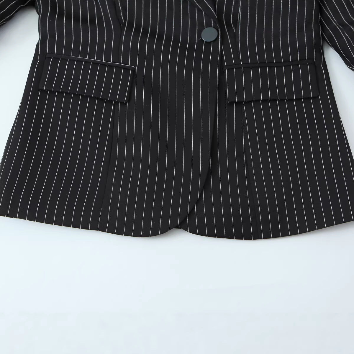 Striped Wide-shoulder Blazer For Women
